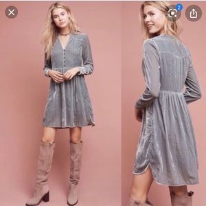 Holding Horses Steel Blue Velvet Dress alexis